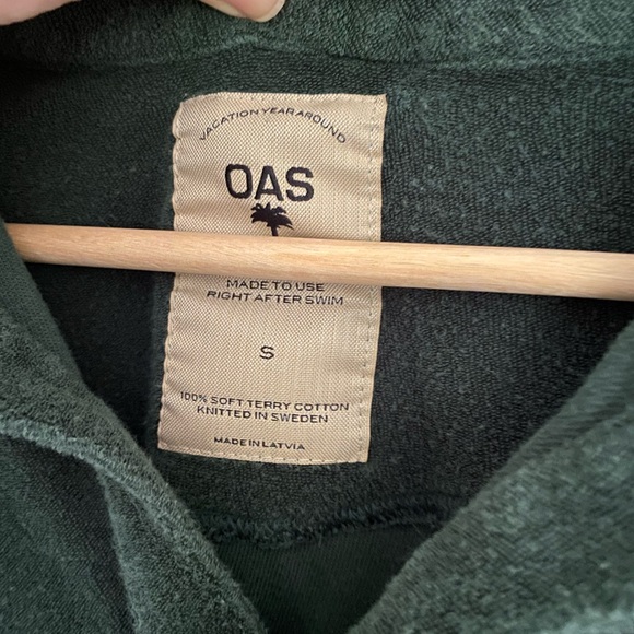 OAS Green POLO TERRY Cloth SHIRT size Small Green - Picture 4 of 4